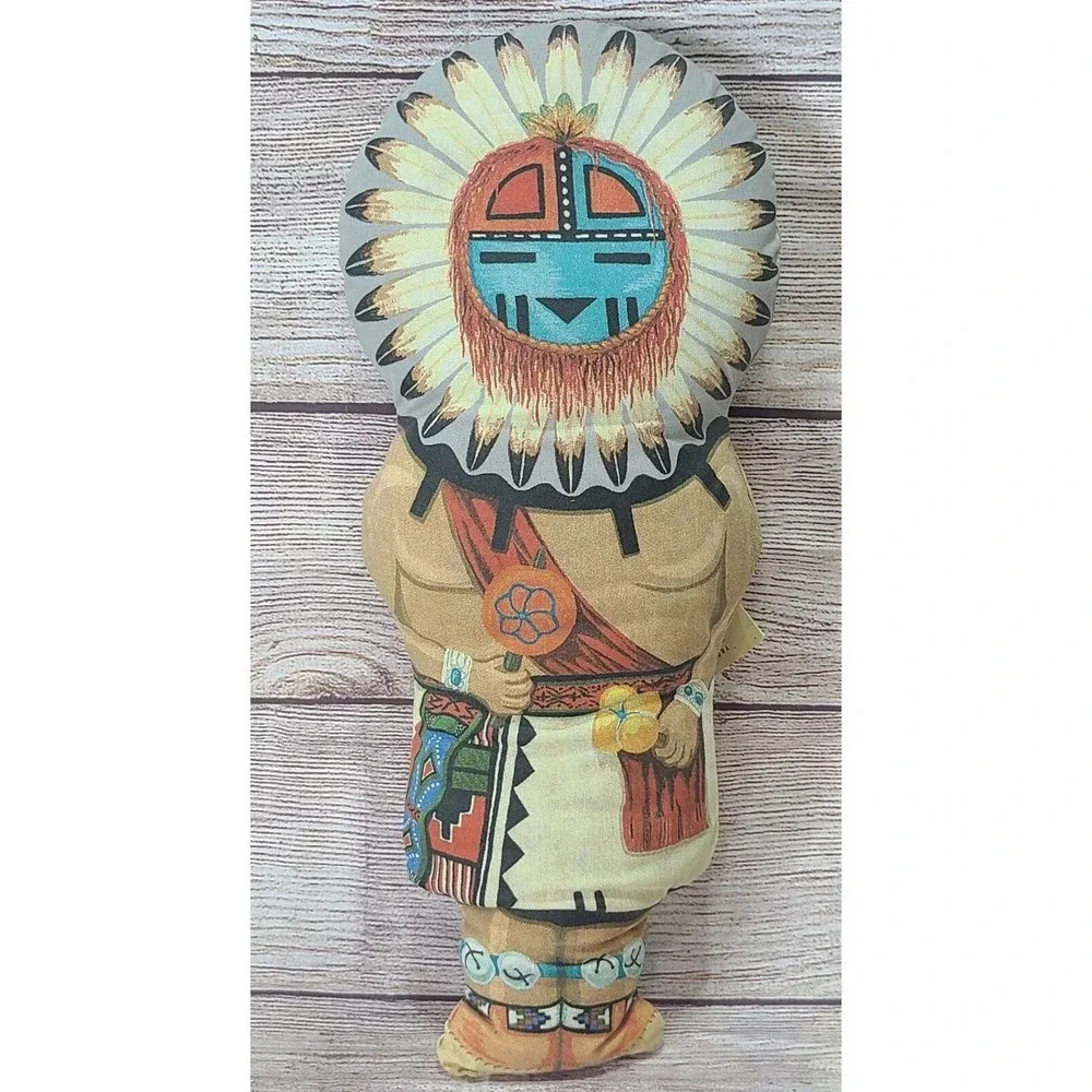 Soft Spirit Kachinas Sun Face Tawa Stuffed Doll Handmade 14" 1994 USA New